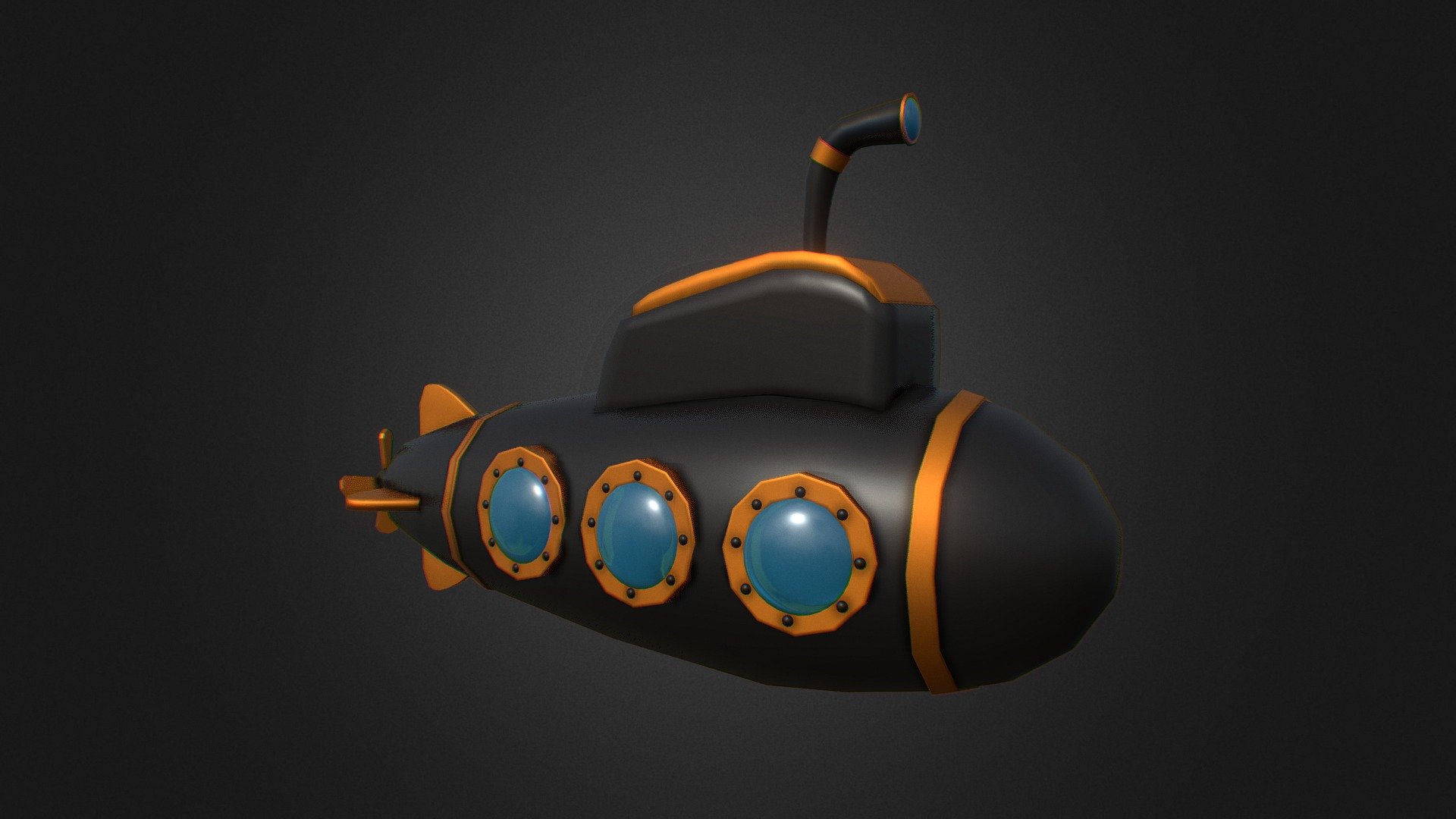 Cartoon Submarine - 3D model by fredd_48 (@fredd_48) [106e022]