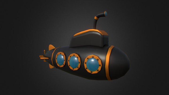 Cartoon Submarine 3D Model