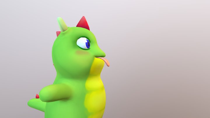 Cute Little Dragon 3D Model