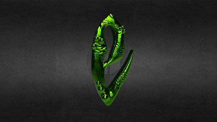 E letter - spooky typography 3D Model