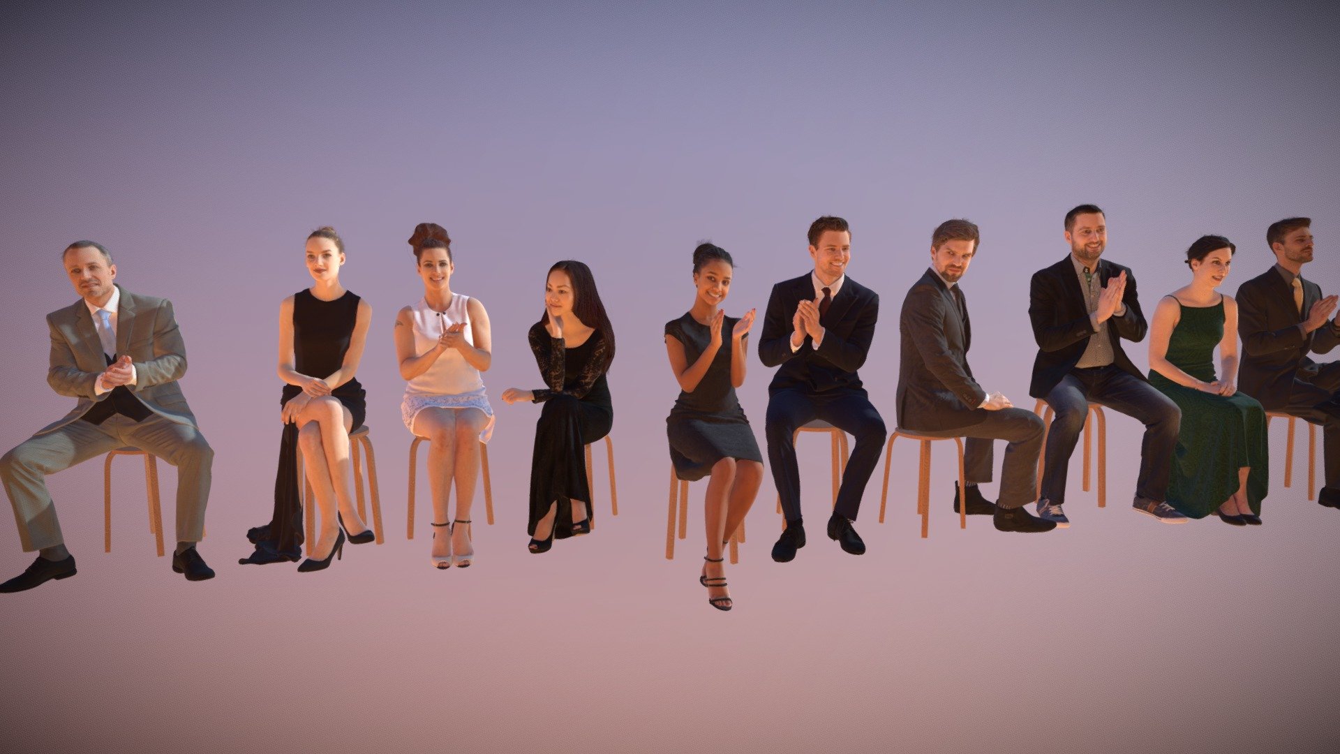 10x Scanned Elegant Sitting People VOL01 - Buy Royalty Free 3D model by ...