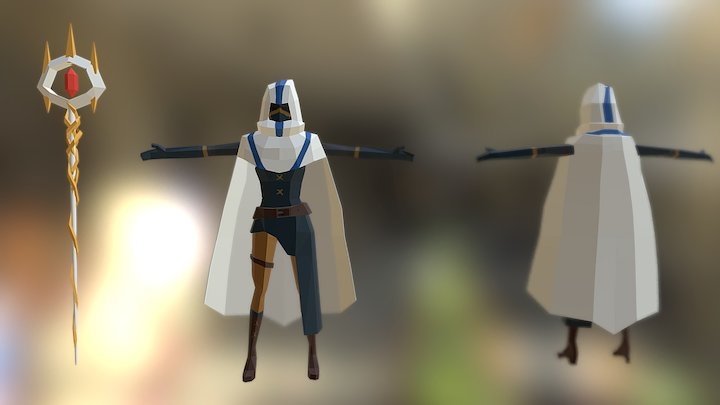 Low-poly Character-"Blindtrust" (game on steam) 3D Model