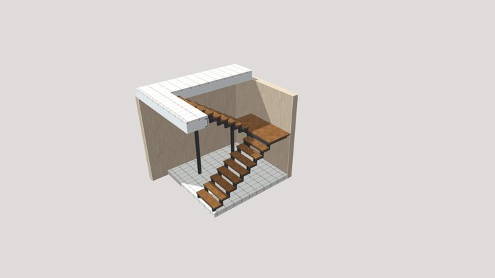 Лестница П с площадкой, Южная 10 3D Model