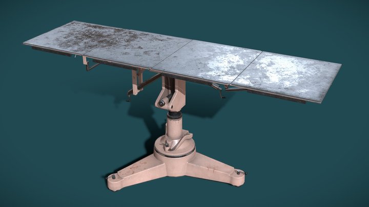 Vintage  Operating Table - Game Asset - PBR 3D Model