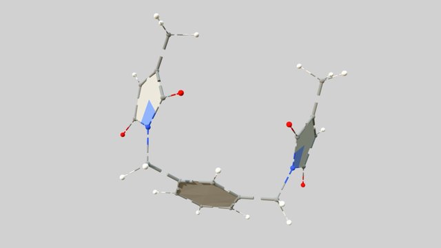 C18H16N2O4 (Wire Model + Aromatic Ring) 3D Model