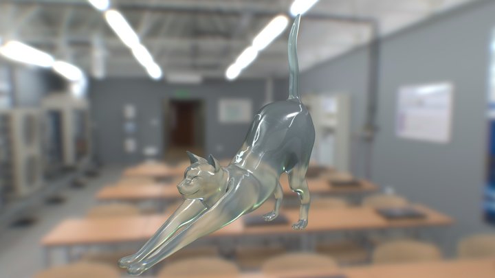 Cat stretching crystal 3D Model