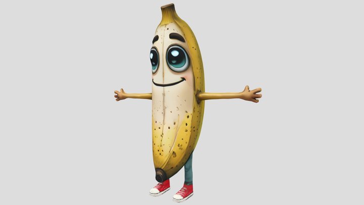 Bananio The Adventurous Banana (low poly) 3D Model