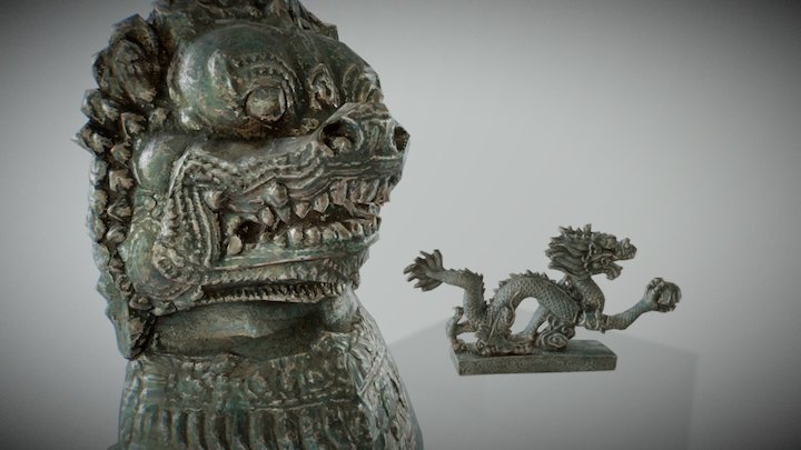 Lion and dragon 3D Model
