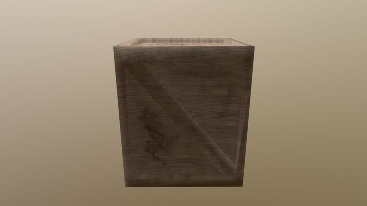 Complete wooden crate 3D Model