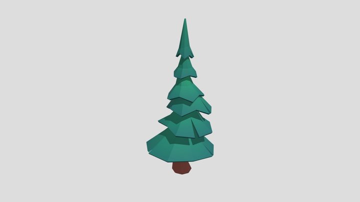 Low Poly Pine 3D Model