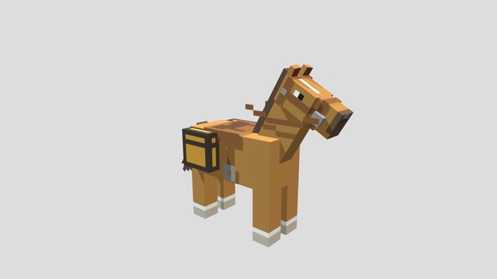 Minecraft Horse | Bare Bones 3D Model