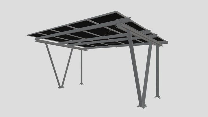 Carport Standard 2 Linhas - 2 Vagas 3D Model