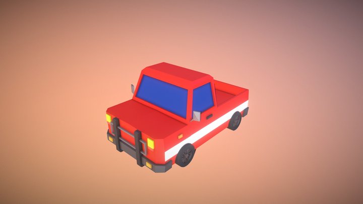 Low Poly Pickup Truck 3D Model