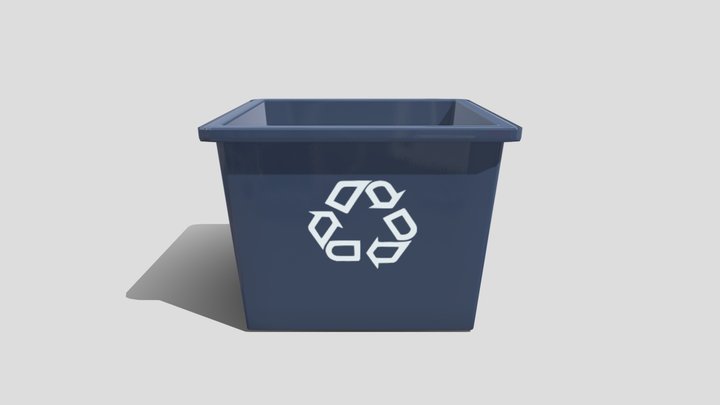 Blue Recycle Box 3D Model