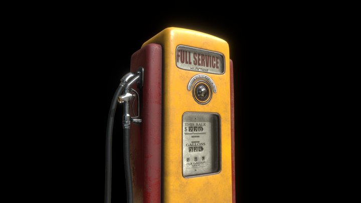 Vintage Gas Station 3D Model
