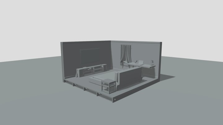 Cubic Room Design 3D Model