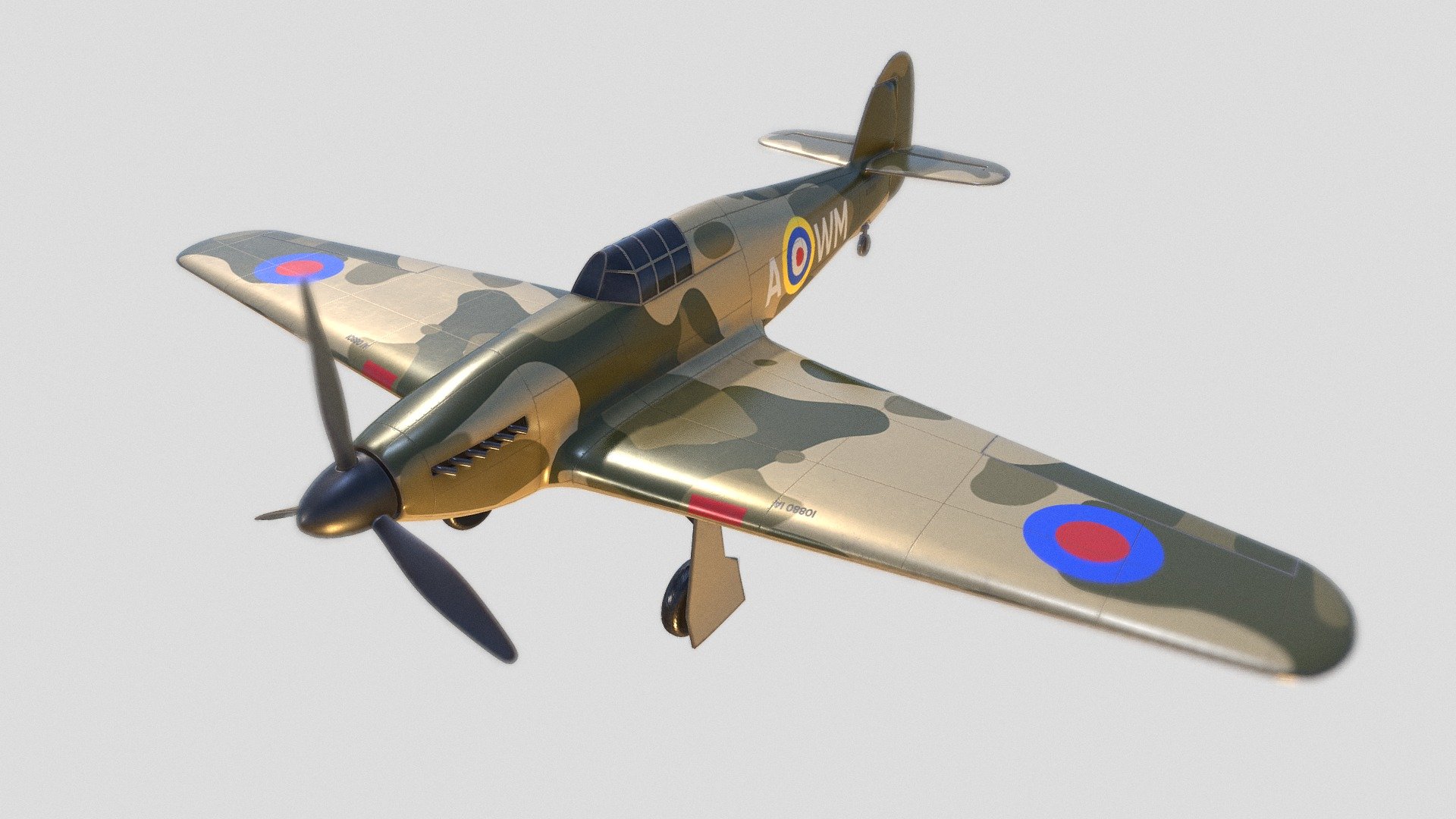 Metal Zone Hawker Hurricane Fighter Puzzle 3D in metallo. Modello di aerei in metallo da combattimento. Puzzle in metallo 3D di aerei. Puzzle 3D in metallo per adulti, 10,2 x 8,7 x