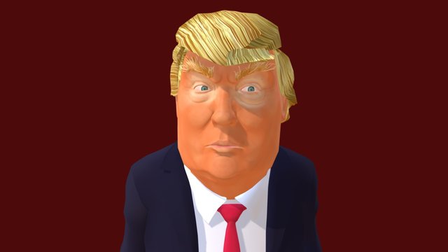 (Animated) Donald Trump 3D Cartoon Caricature. 3D Model