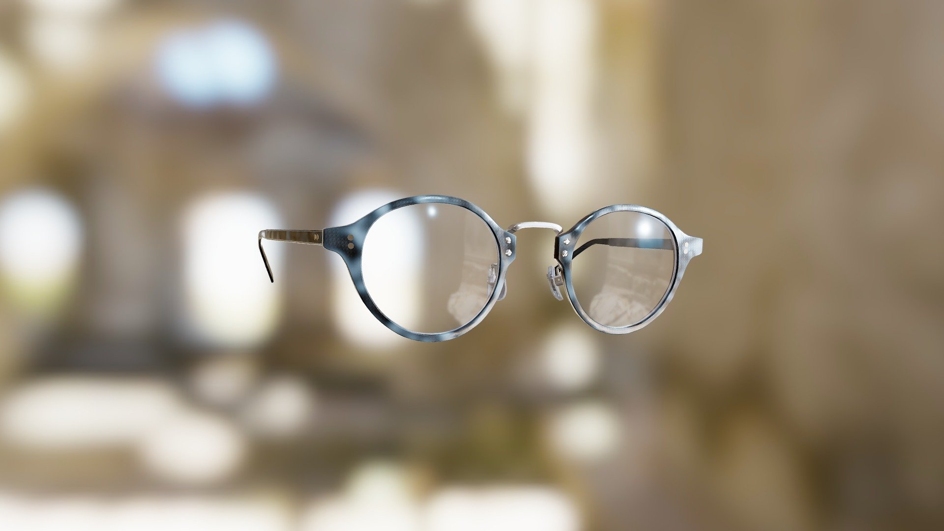 Generic Combination Frame Rounded Glasses (Grey)