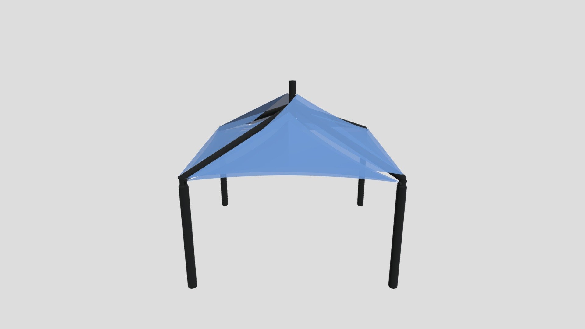 4 Post Pyramid Multi Panel 3D model by Shade Sails Houston