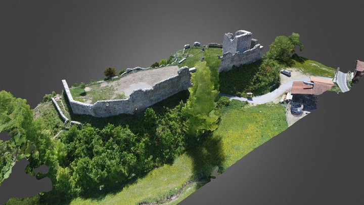 Burgruine Castels ¦ Putz, Luzein 3D Model