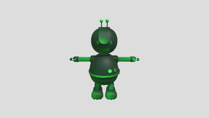 robot hijau 3D Model