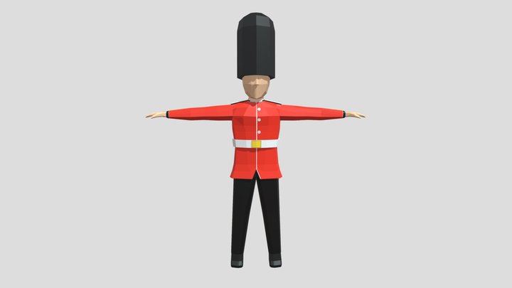 Low poly Queens/Kings Guard 3D Model