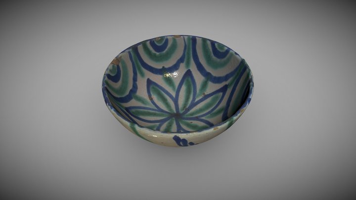 Cuenco de cerámica de Fajalauza granadina 3D Model