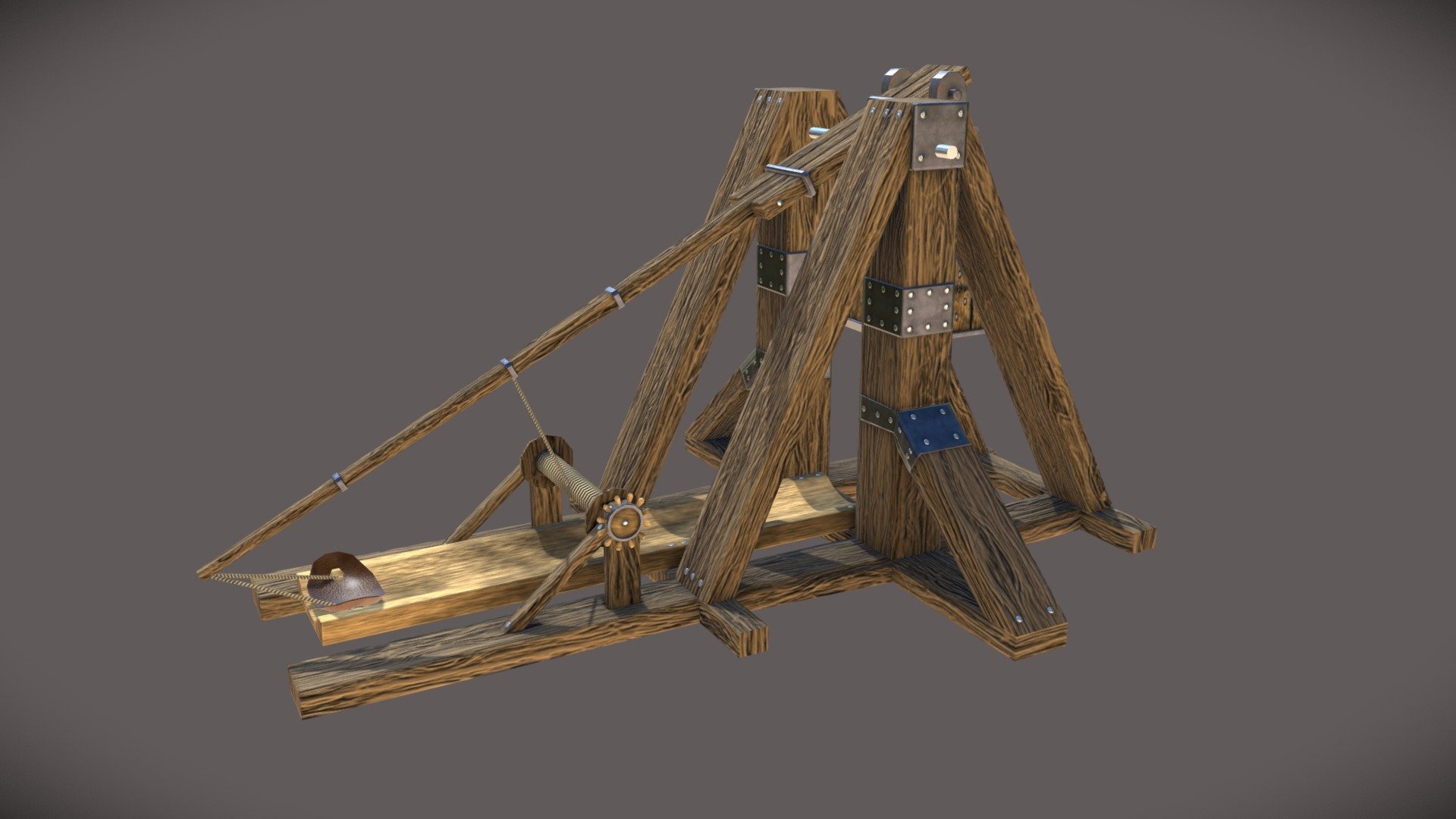 Trebuchet (-3000 triangles) - 3D model by Maxence Lottin (@maxence ...