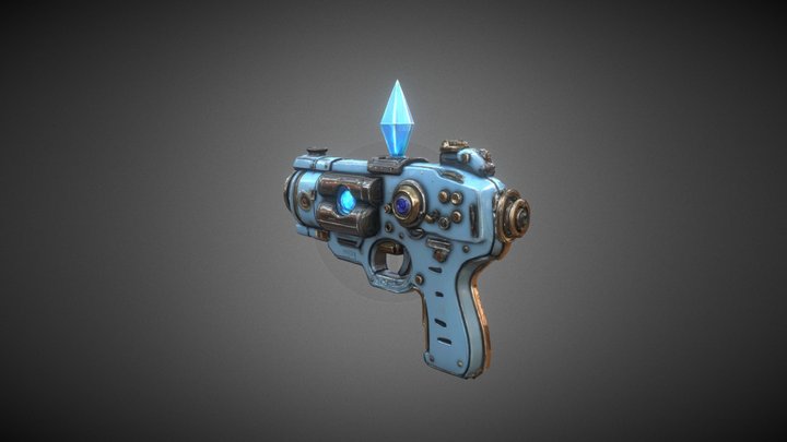 Steampunk Electromagnetic Pistol 3D Model