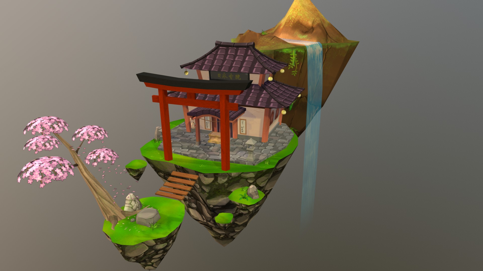 Kami-Sama's Temple  Low Poly on Behance