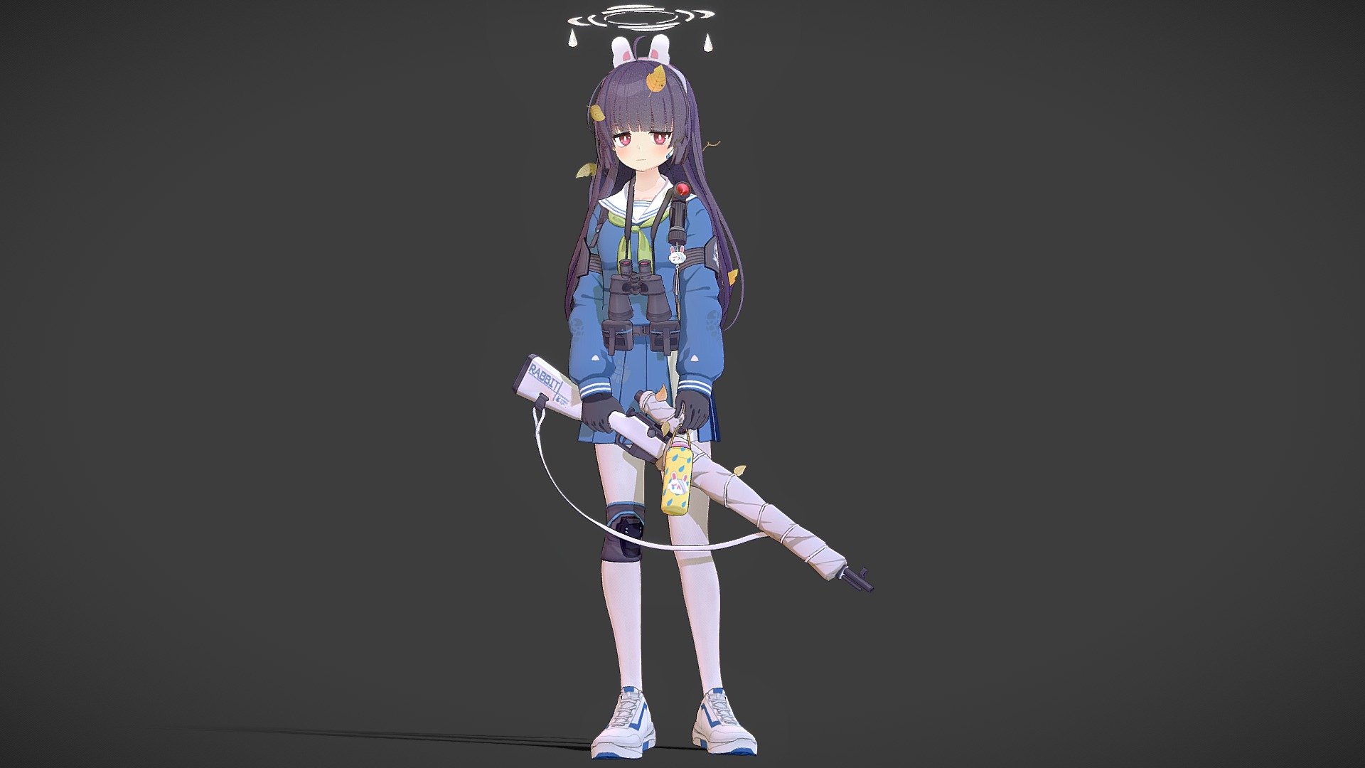 Finished the Blue Archive Sunny Model(kinda), I might turn this into a gmod  playermodel or a VRchat avatar(since this was made using Vroid and Unity +  using my exported roblox models), Yes