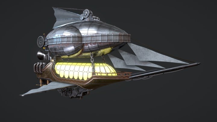 SteamPunk Airship 3D Model