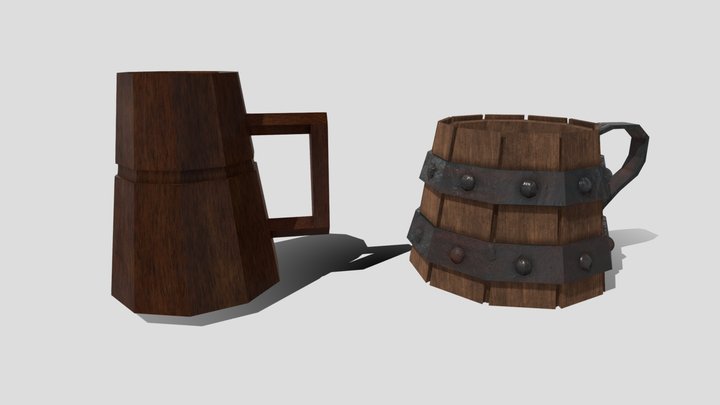 Two Jars (Low Poly) 3D Model