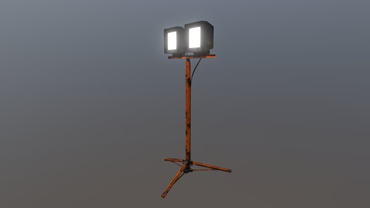 Tall Construction Lamp 3D Model