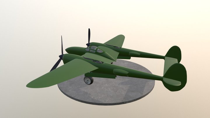 simple P38 model 3D Model