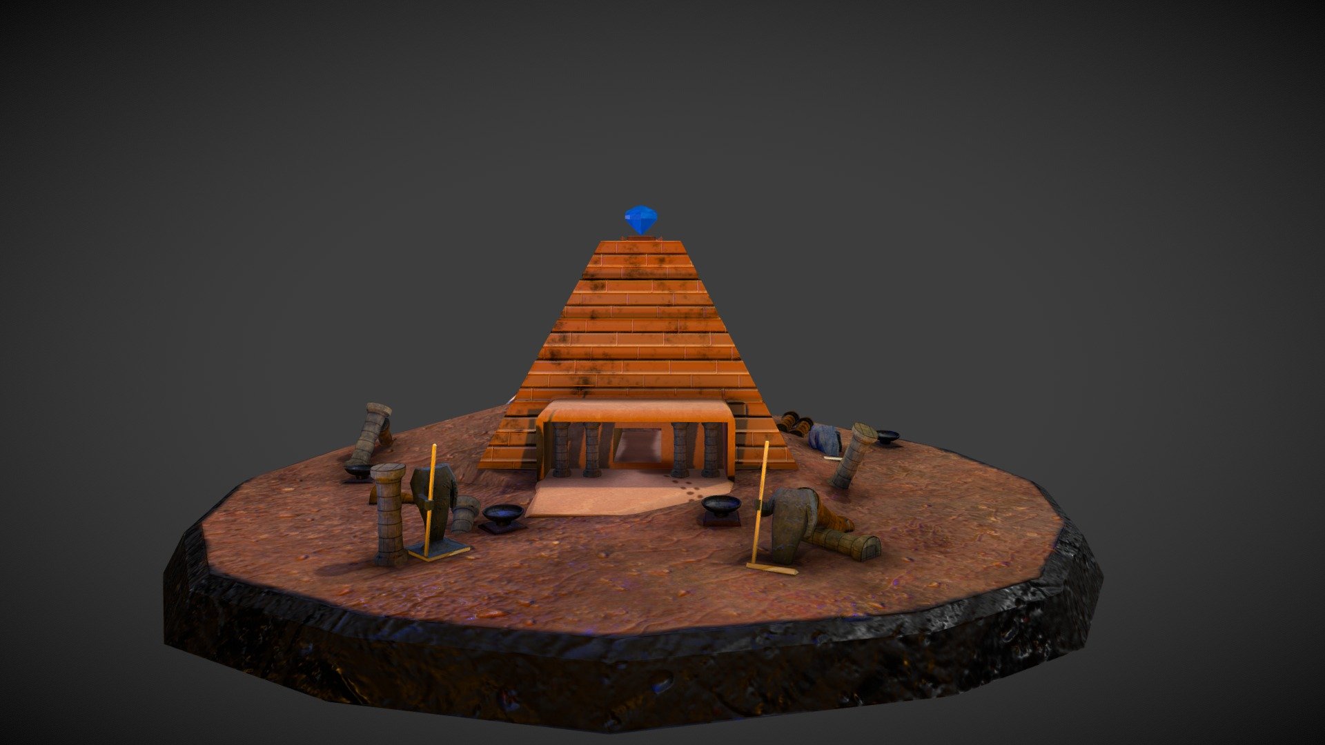 Egyptian Tomb Environment Diorama 3d Model By Nichola