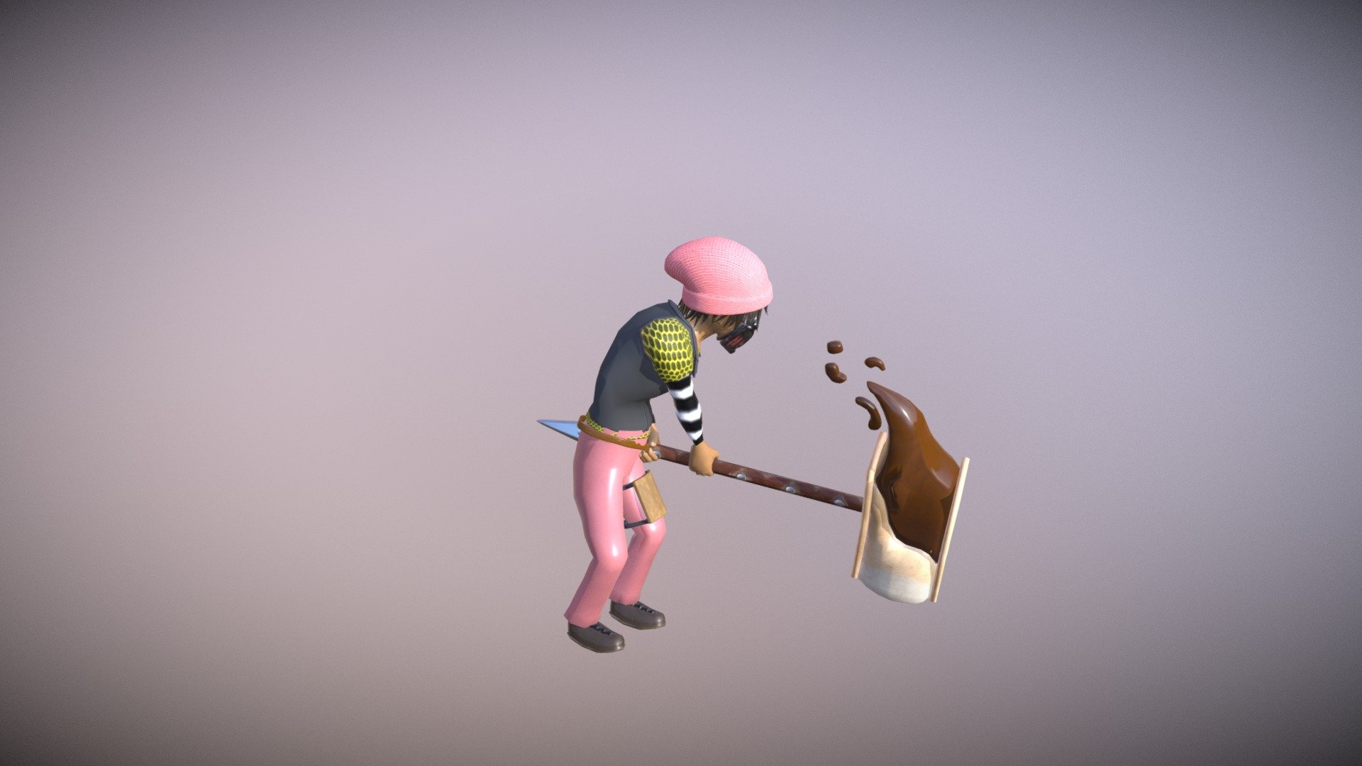 Red Tide Characters Double Melee Swing Animation 3D model by Chase Adams (AceChadams