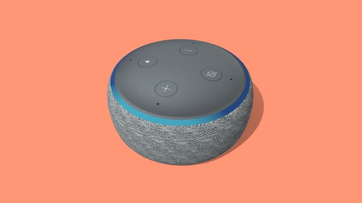 Amazon Alexa Echo Spot Animated Low Poly 3D Model