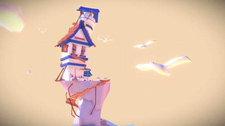 Tiny deserted lighthouse 3D Model