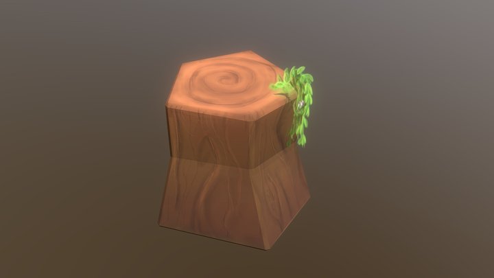 Low Poly Stylize Wooden log 3D Model