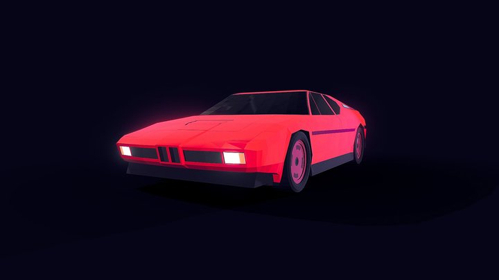 BMW M1 e26 low poly 3D Model