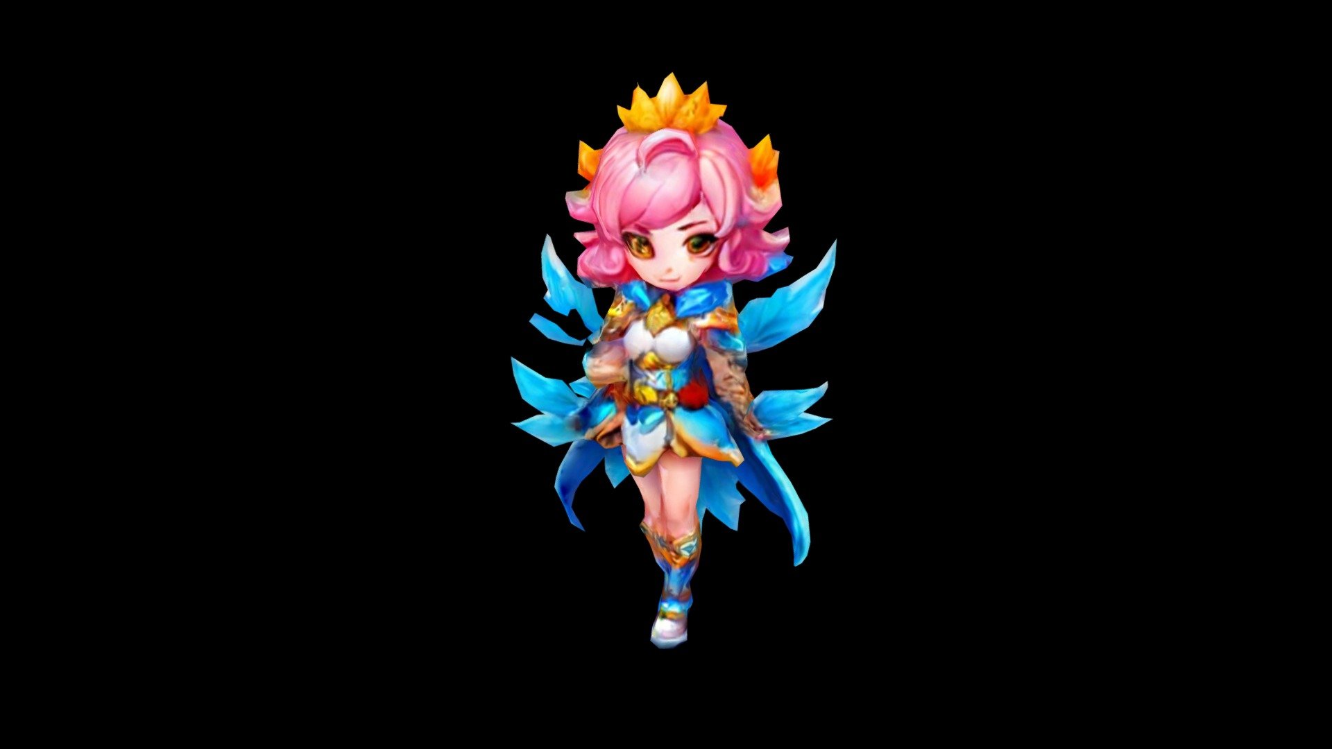 In the image, there is a character with pink hai - Download Free 3D ...