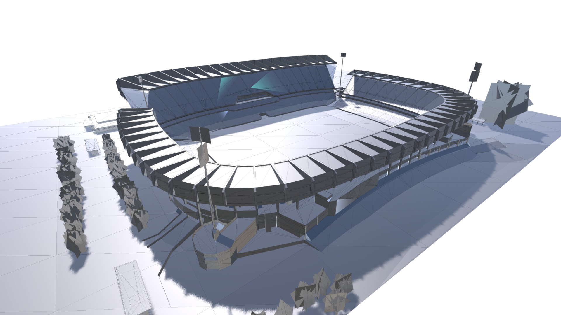 3D model State Stadium - This is a 3D model of the State Stadium. The 3D model is about a drawing of a building.