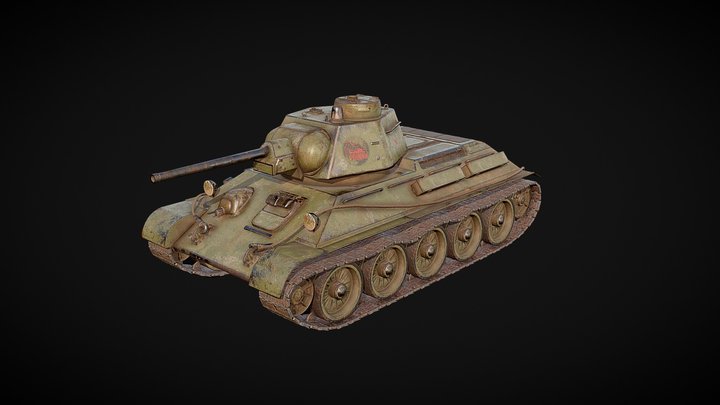 Советский средний танк Т-34 3D Model
