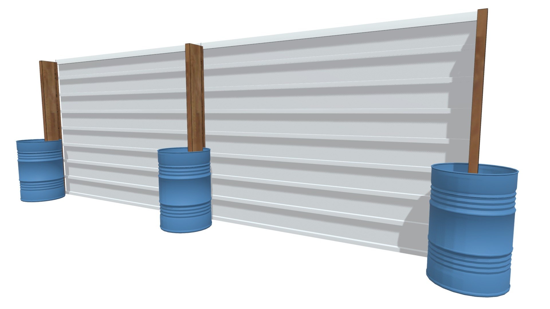 Bardage Lisse H. sur fûts - Ht 2m — Sketchfab embed 3D viewer