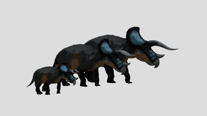 Triceratops (Adolt, Sub,Juv) 3D Model