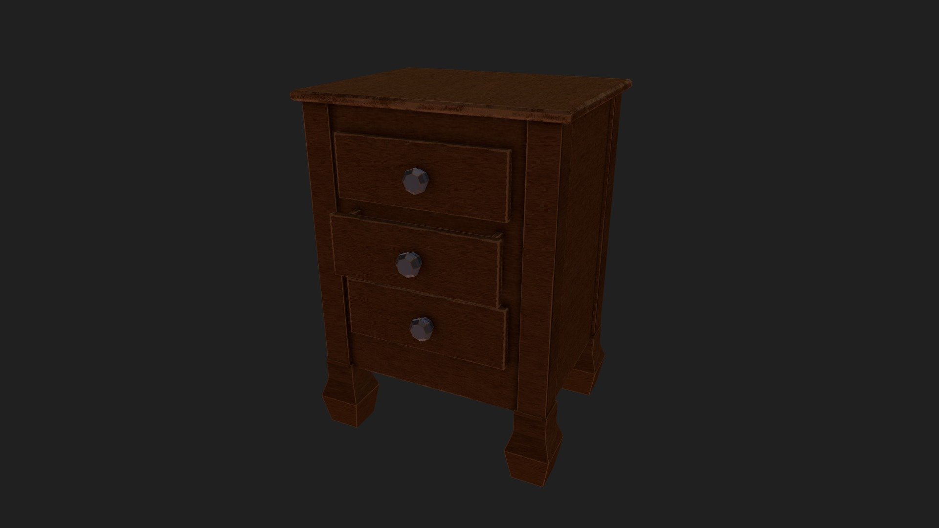 Wooden Bedside Table - 3d Model By Caio Filizola (@mrcaioavatar 