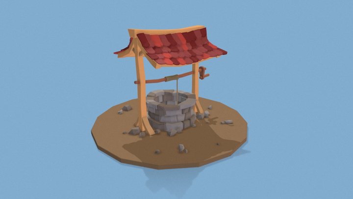 Low Poly Well 3D Model