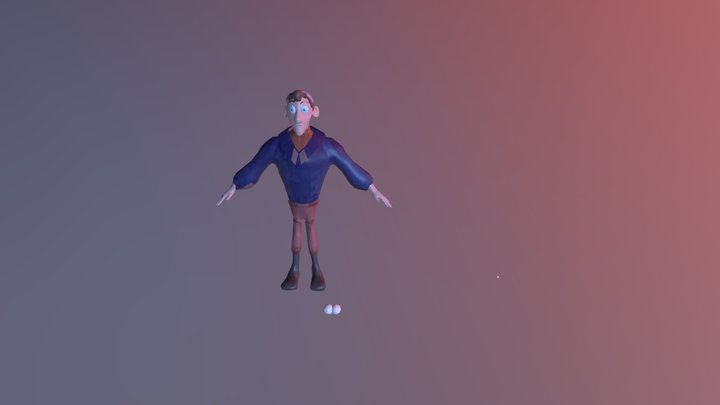 Andre (Toon Character) (Texturized) 3D Model